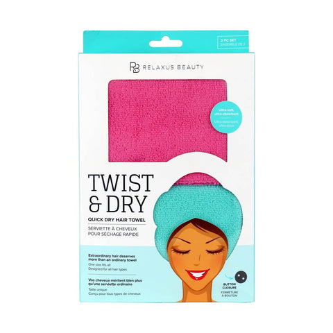 Twist & Dry Quick Dry Hair Towel 2-Pack