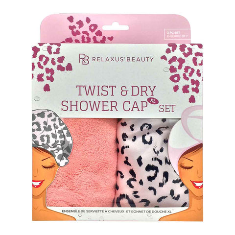 Twist N' Dry Towel and XL Shower Cap Set