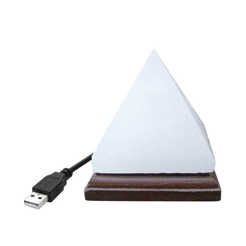 Pyramid White Himalayan Mini Salt Lamp With USB