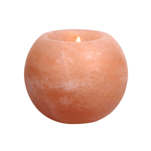 Himalayan Salt Sphere Tea Light Holder (2-Piece Set)