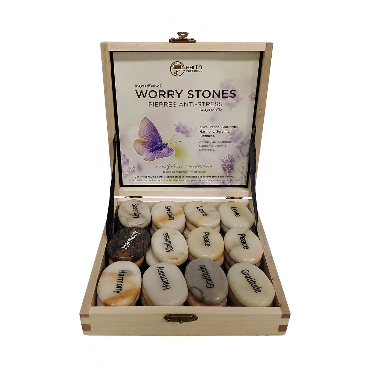 Inspirational Worry Stones Displayer of 36