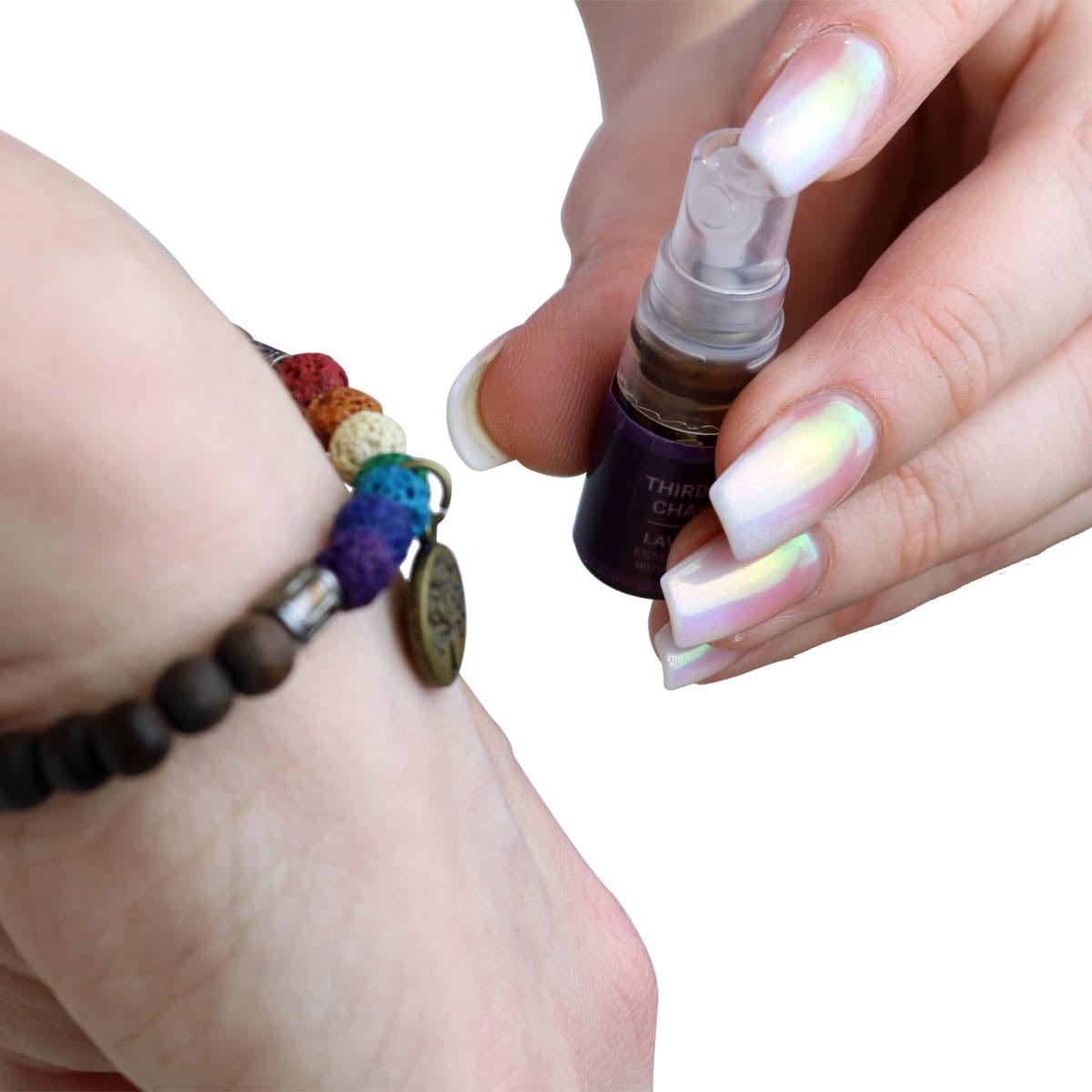 chakra scents bracelet with aroma spray bottle
