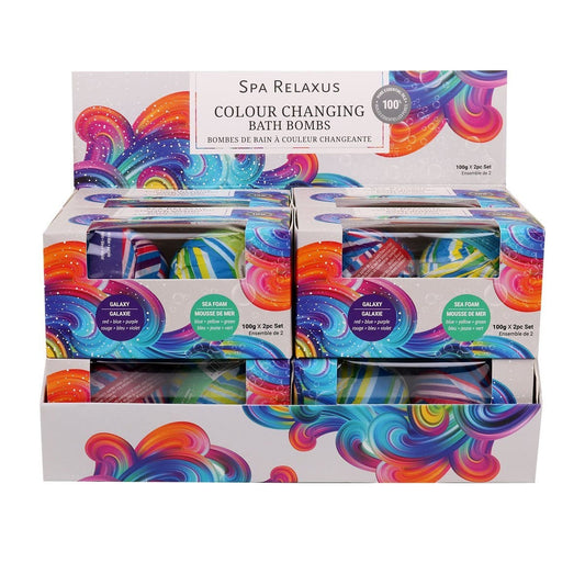 Colour-Changing Bath Bombs (2-Piece Gift Set) Displayer of 8