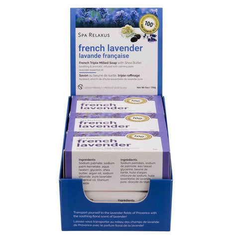 French Lavender French Triple Milled Soap Displayer of 6