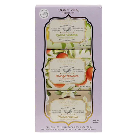 Dolce Vita Triple Milled Luxury Soaps with Shea Butter (3-Pack)
