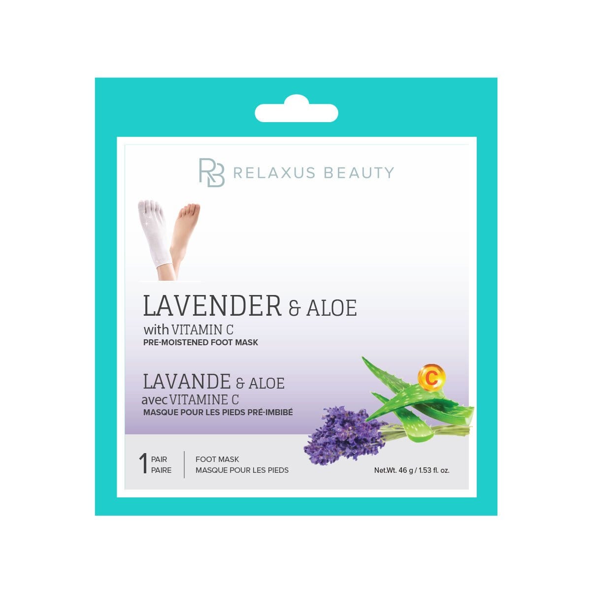 Lavender, Aloe, Vitamin C Foot Mask