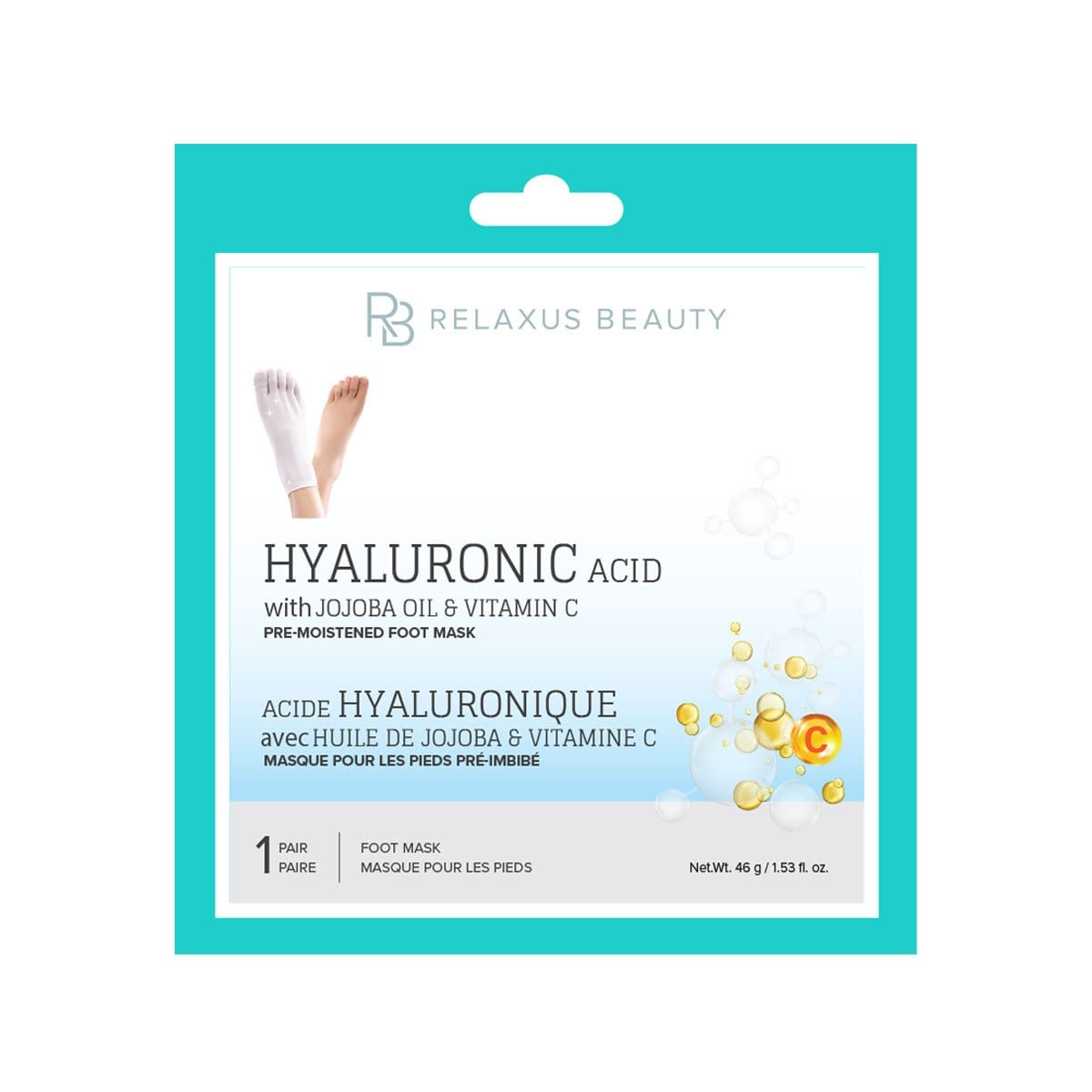 Hyaluronic Acid, Jojoba, Vitamin C Foot Mask