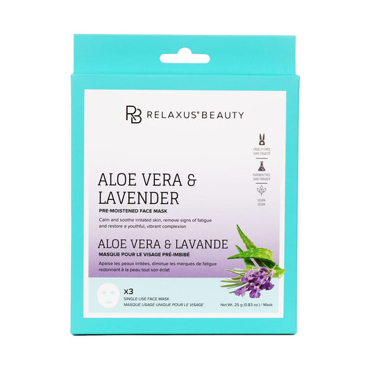 Aloe & Lavender Face Masks - Displayer of 12