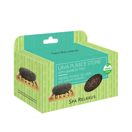 Lava Pumice Stone with Bamboo Tray