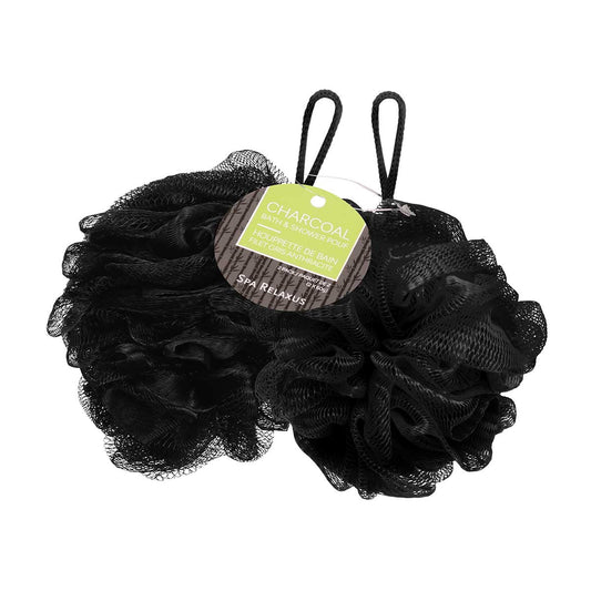 Charcoal Bath & Shower Pouf (2-Pack)