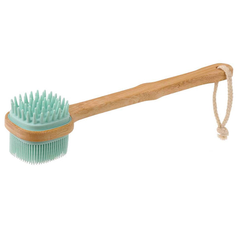 Dual-Sided Small Turquoise Silicone Bath Brush