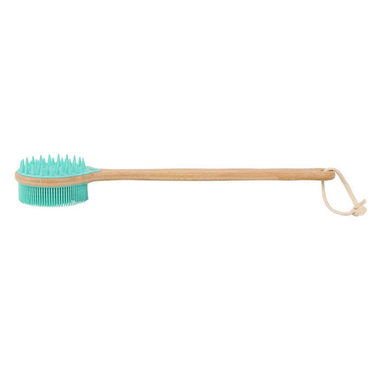 Dual-Sided Large Turquoise Silicone Bath Brush