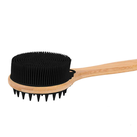 Dual-Sided Large Silicone Black Bath Brush