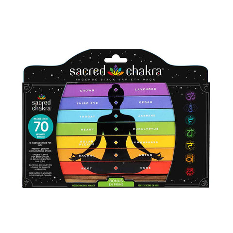 Sacred Chakra Incense Sticks & Holder Variety Pack (6-pack)