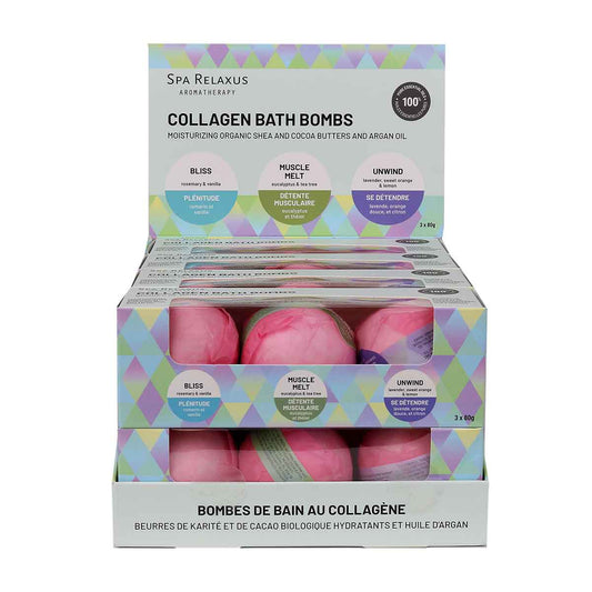 Collagen Bath Bombs Displayer of 8