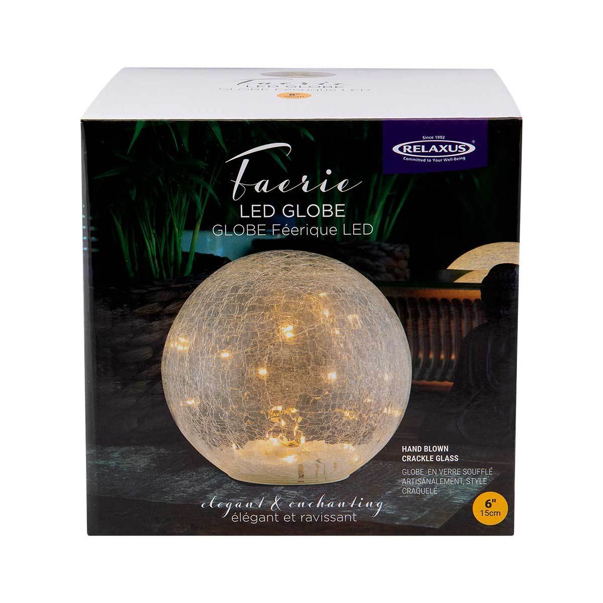 Faerie LED Crackle Glass Globe