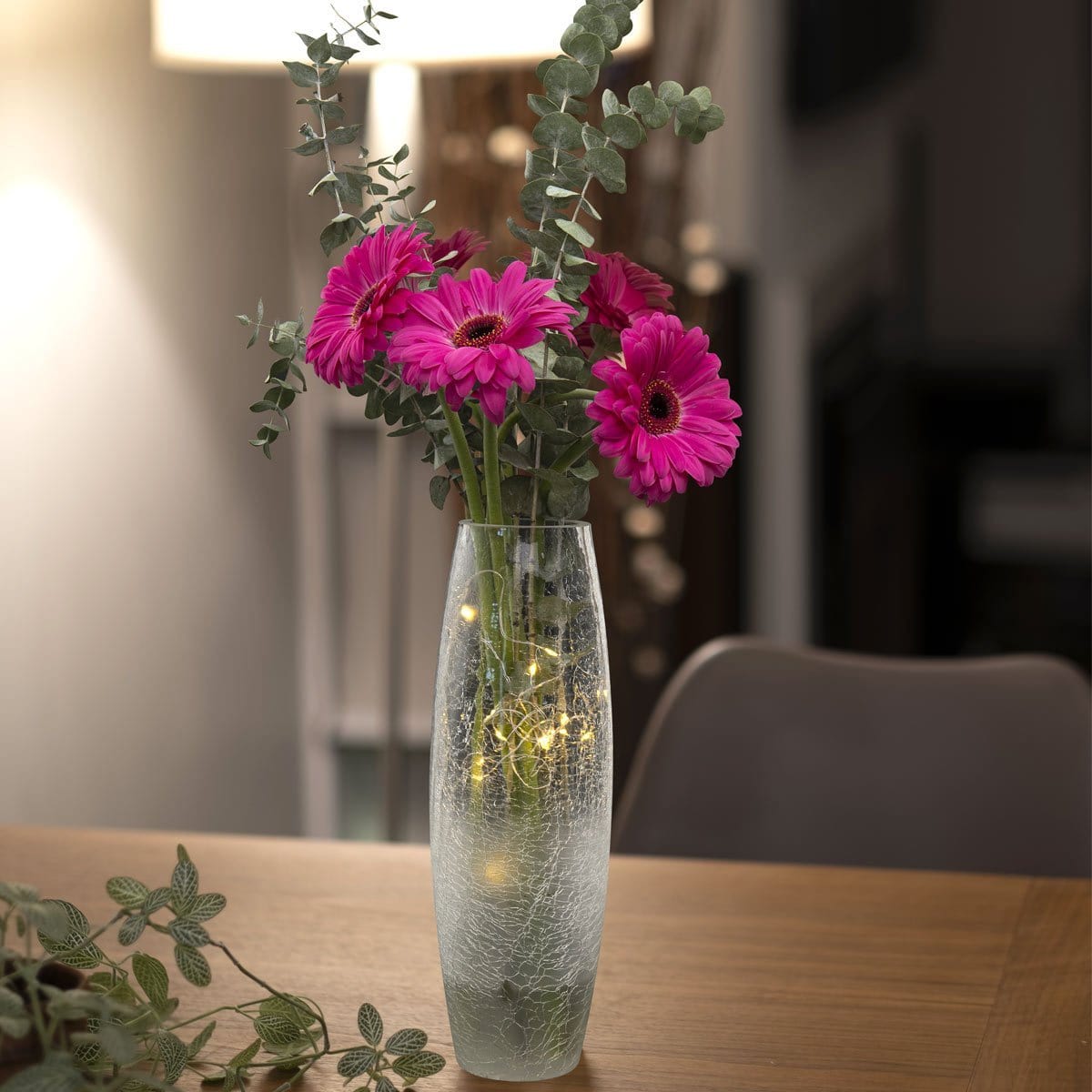 Faerie LED Crackle Glass Vase