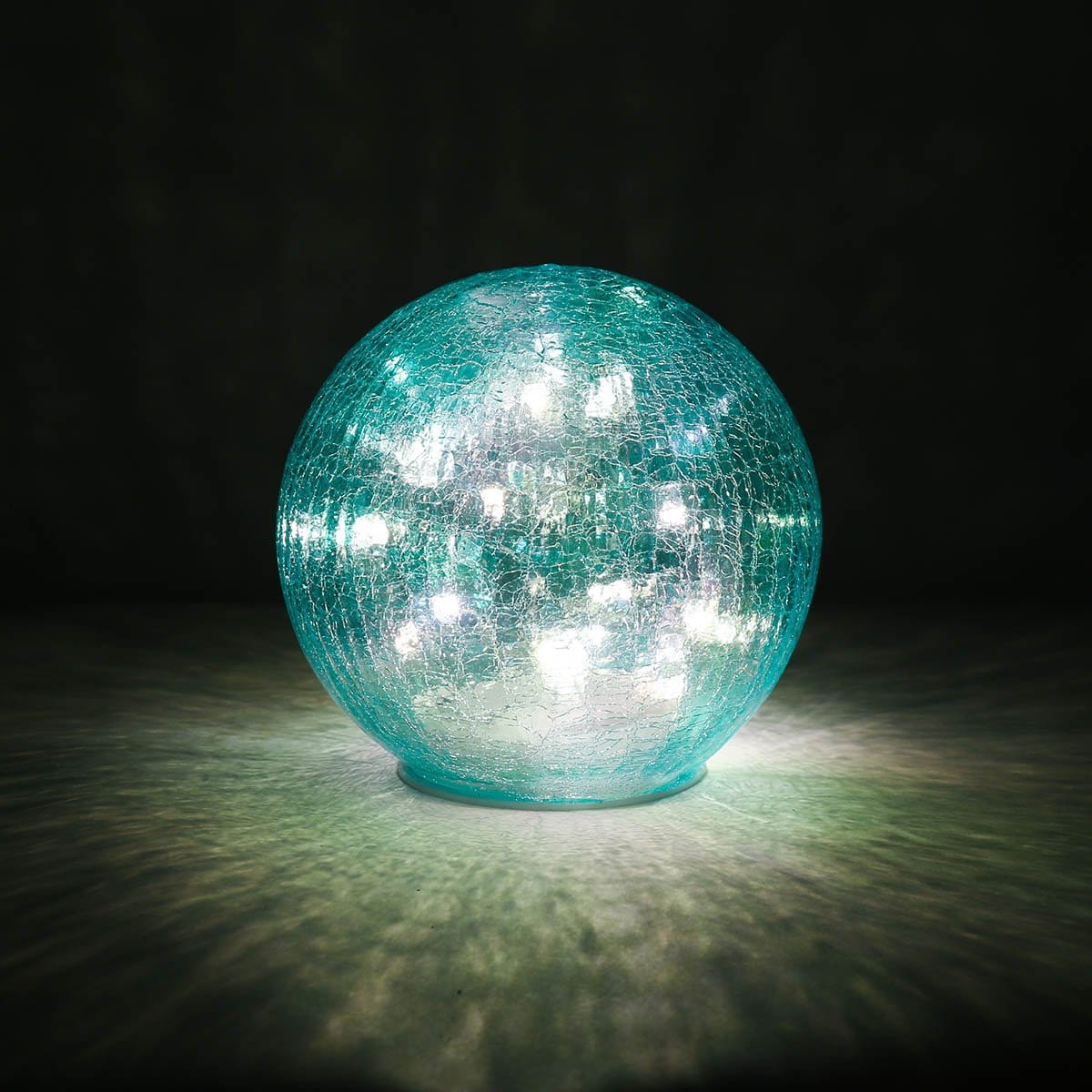 Blue Faerie LED Crackle Glass Globe (15 cm)