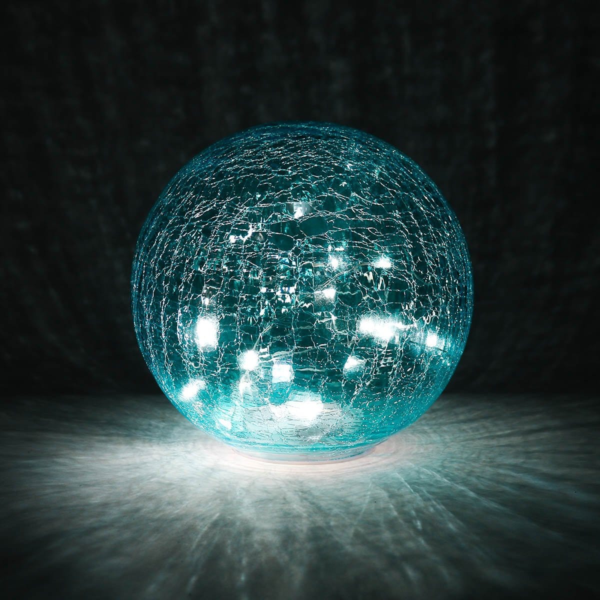 Blue Faerie LED Crackle Glass Globe (15 cm)