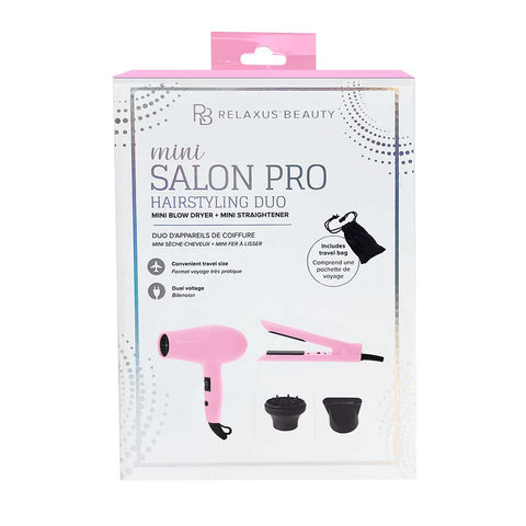 Pink Mini Blow Dryer & Hair Straightener