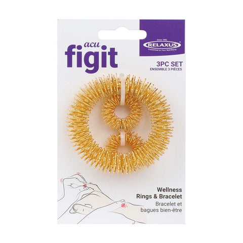 Acu Figit Wellness Rings & Bracelet (3-Piece Set)