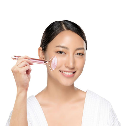 Relaxus Beauty | Wholesale Rose Quartz Vibrating Facial Roller Relaxus Professional Relaxus Beauty | Wholesale Rose Quartz Vibrating Facial Roller Relaxus Professional