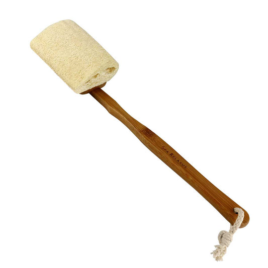 Loofah Back Brush with Bamboo Handle