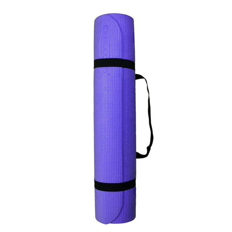 Premium Photo  Blue yoga mat and water bottle on grey wooden