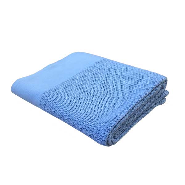 Blue Cotton Weave Massage Table Blanket