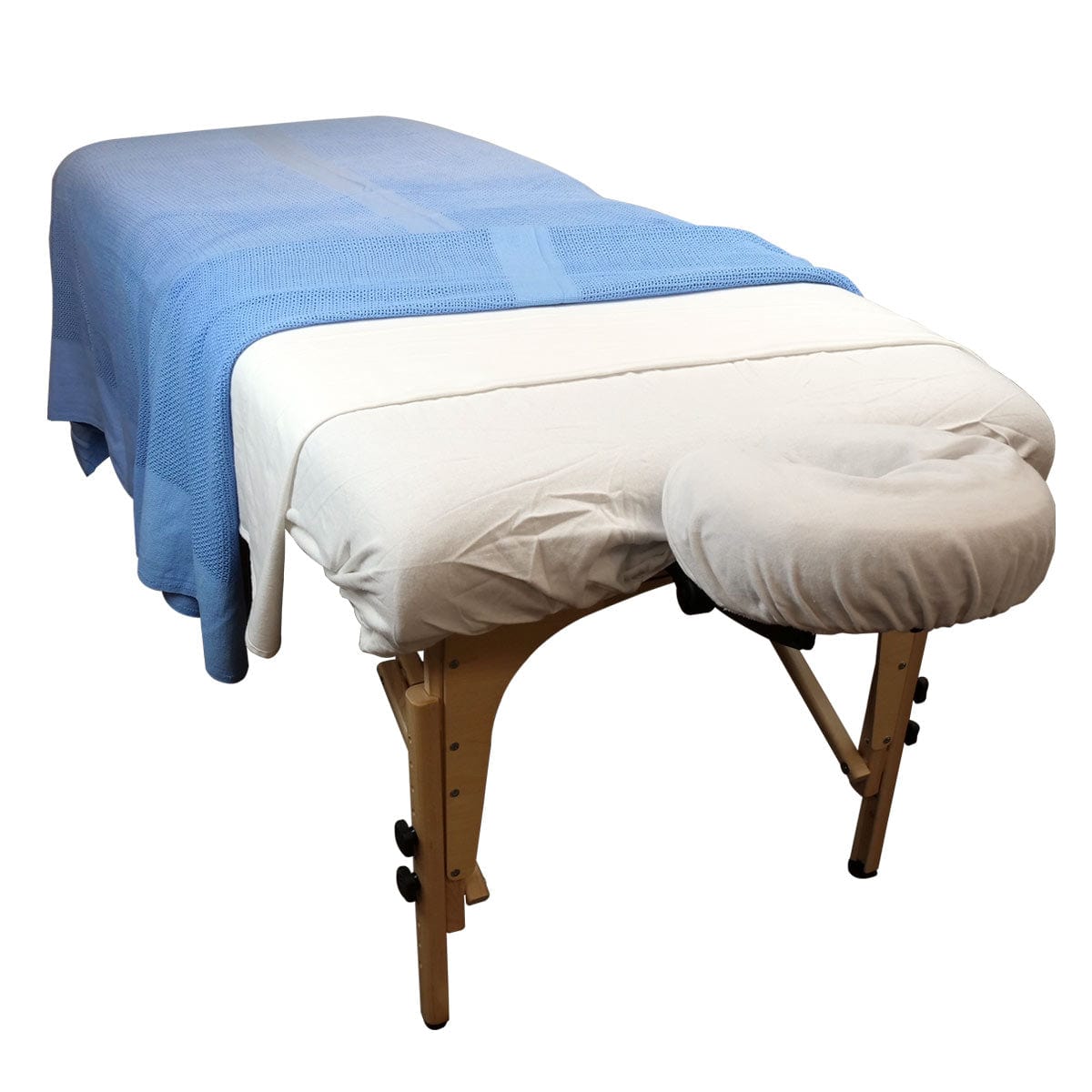 Blue Cotton Weave Massage Table Blanket