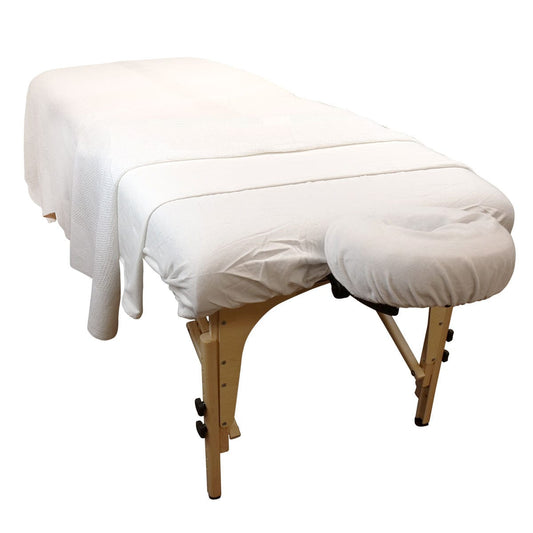 White Cotton Weave Massage Table Blanket 66" x 90"