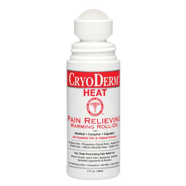 CryoDerm Heat Pain Relieving Warming Lotion 3 Oz Roll On