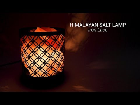 Himalayan Salt Lamp With Wrought Iron Design